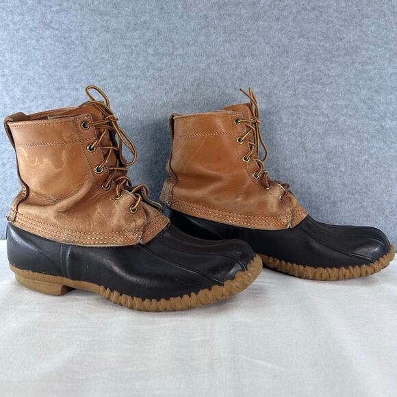Vintage L.L. Bean Men's sz 10 Hunting Shoe Leather Lace Up Duck Boot Maine USA - Picture 1 of 13